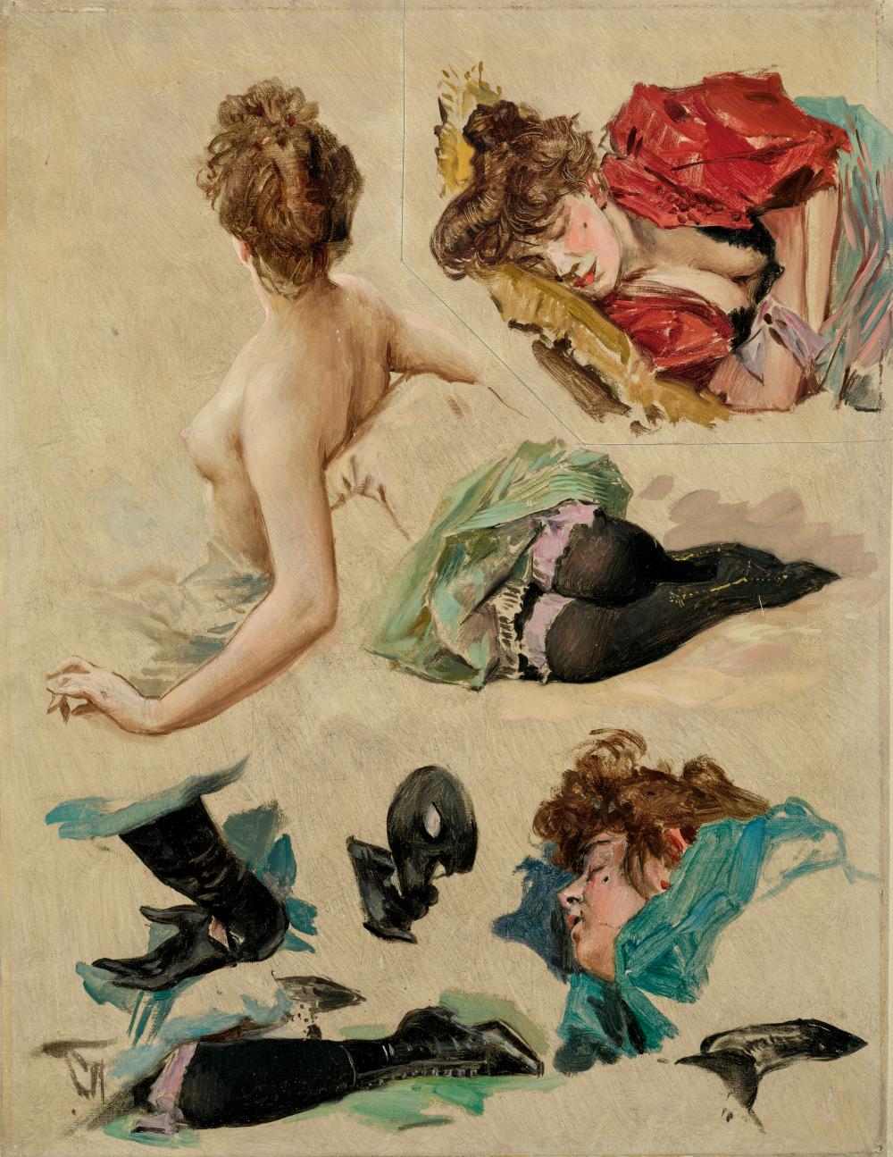Ernest Duez comparable auction result: ernest ange duez paris 1843 1896 saint germain en laye tude d un nu f m