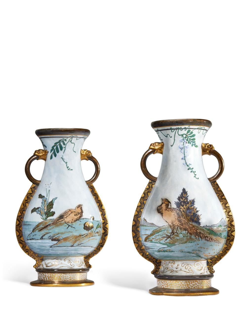 Albert-Louis Dammouse comparable auction result: albert dammouse 1848 1926 paire de vases vers 1900 chacun h 29 cm