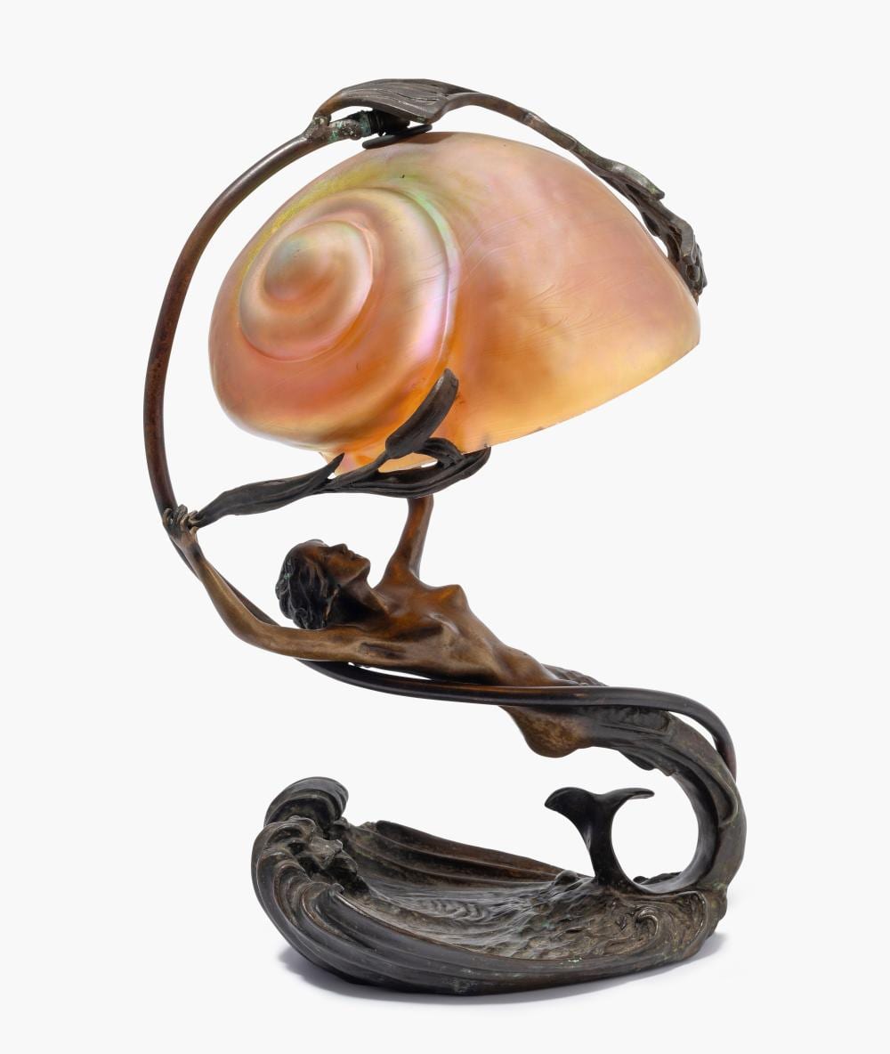 Gustav Gurschner comparable auction result: gustav gurschner zugeschrieben tischlampe meerjungfrau