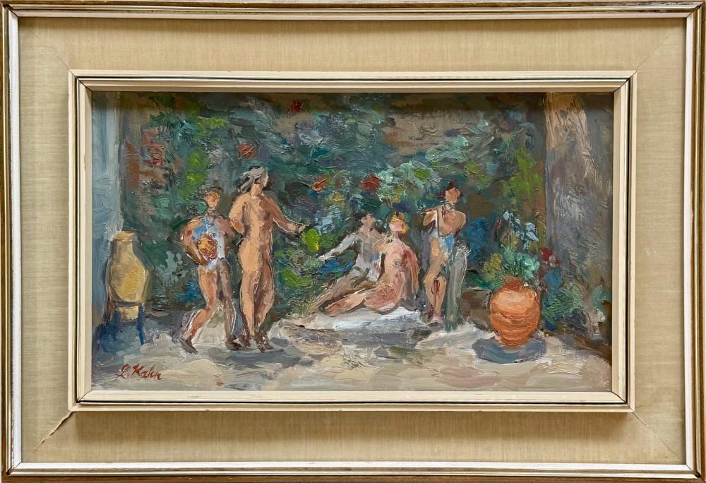 Leo Kahn comparable auction result: leo kahn german israeli 1894 1983 nudes in a forest landscape