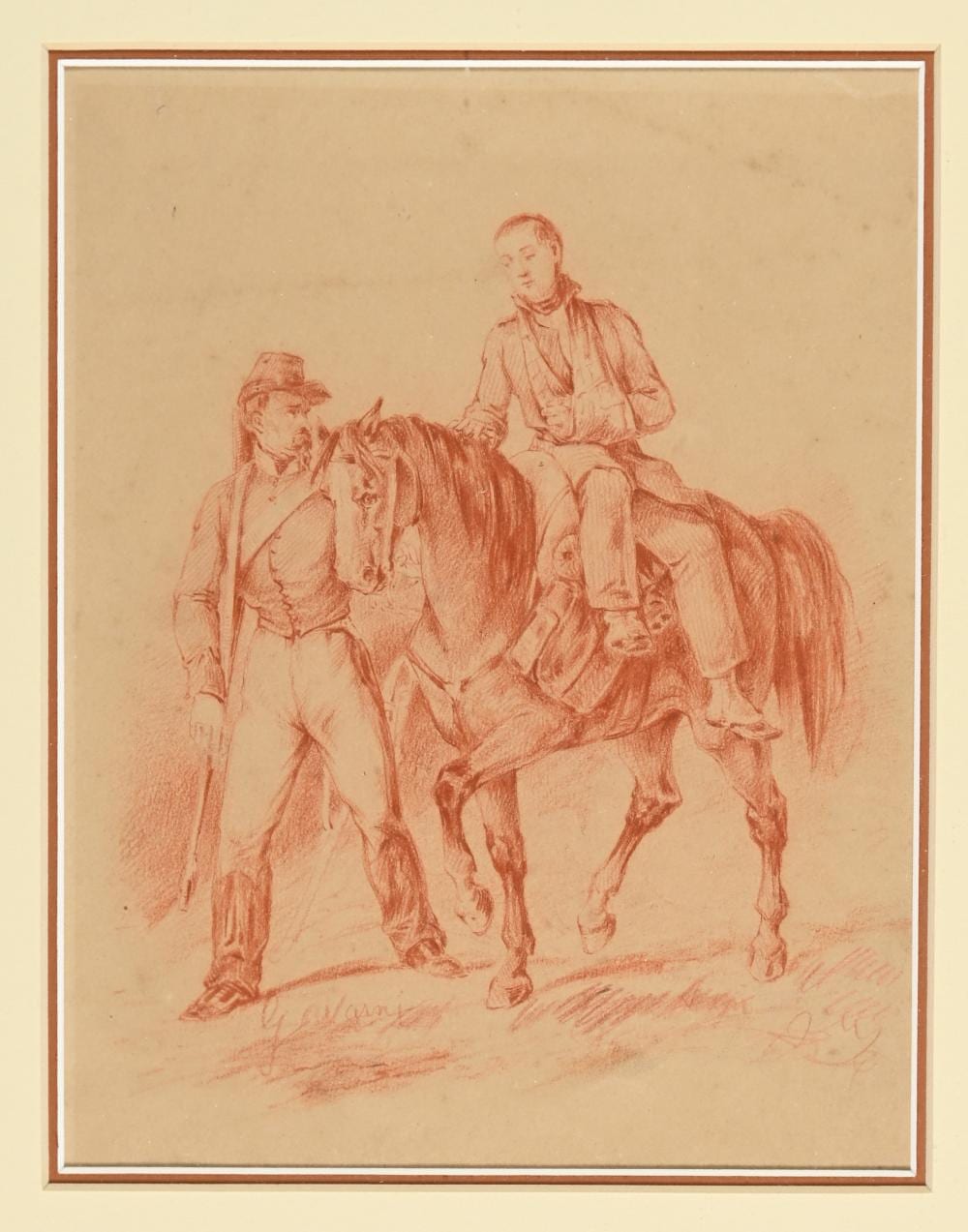 Paul Gavarni comparable auction result: two soldiers with a horse