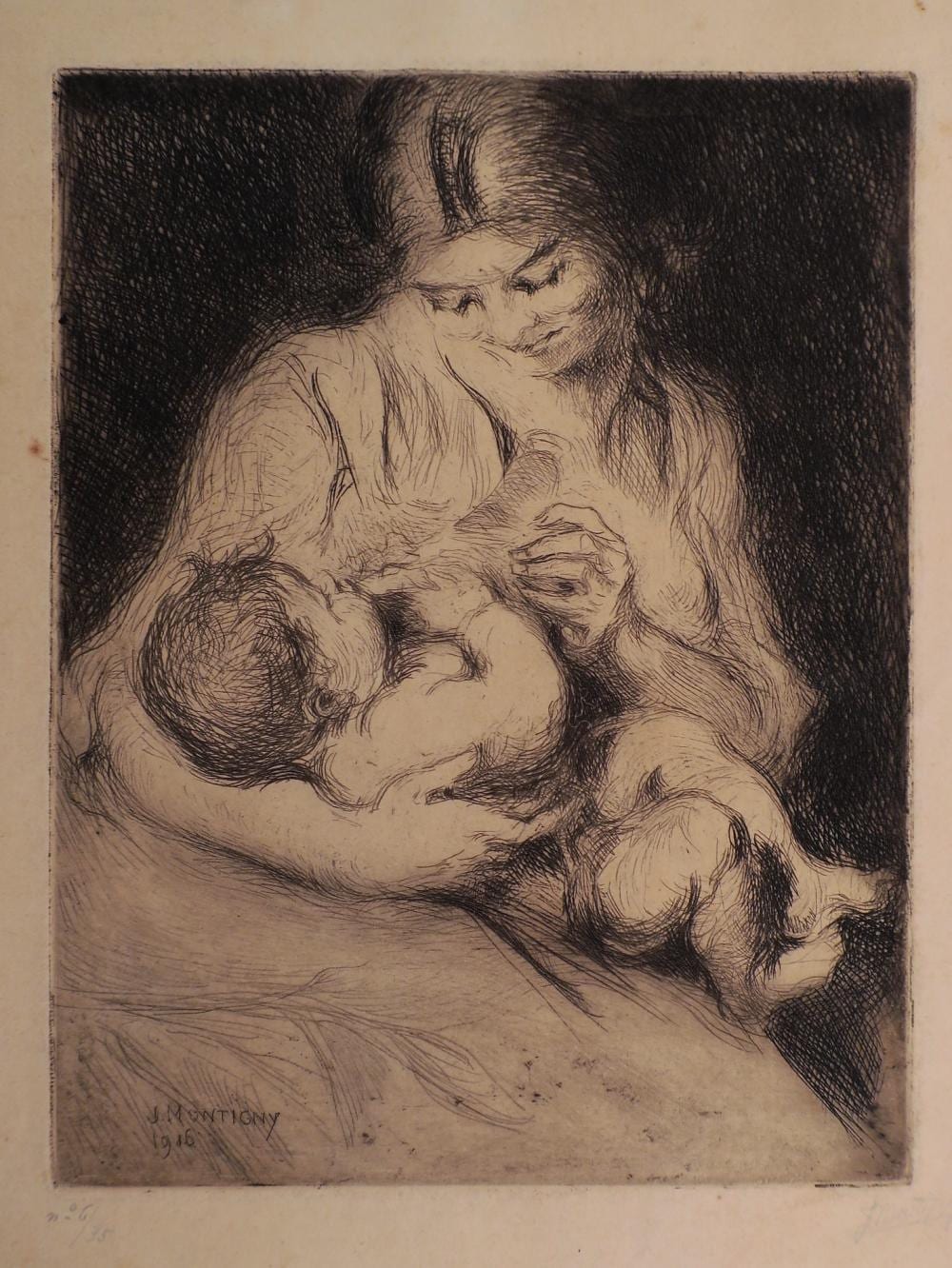 Jenny Montigny comparable auction result: 2 eaux fortes