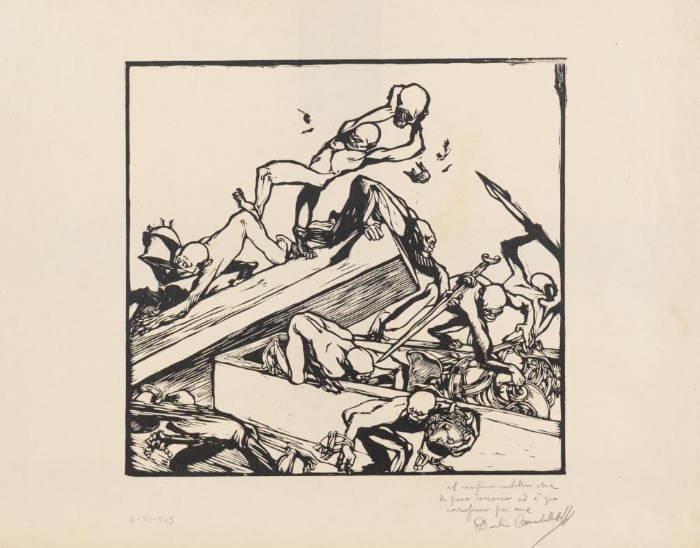 Duilio Cambellotti comparable auction result: duilio cambellotti roma 1876 1960 i predatori ii 1935