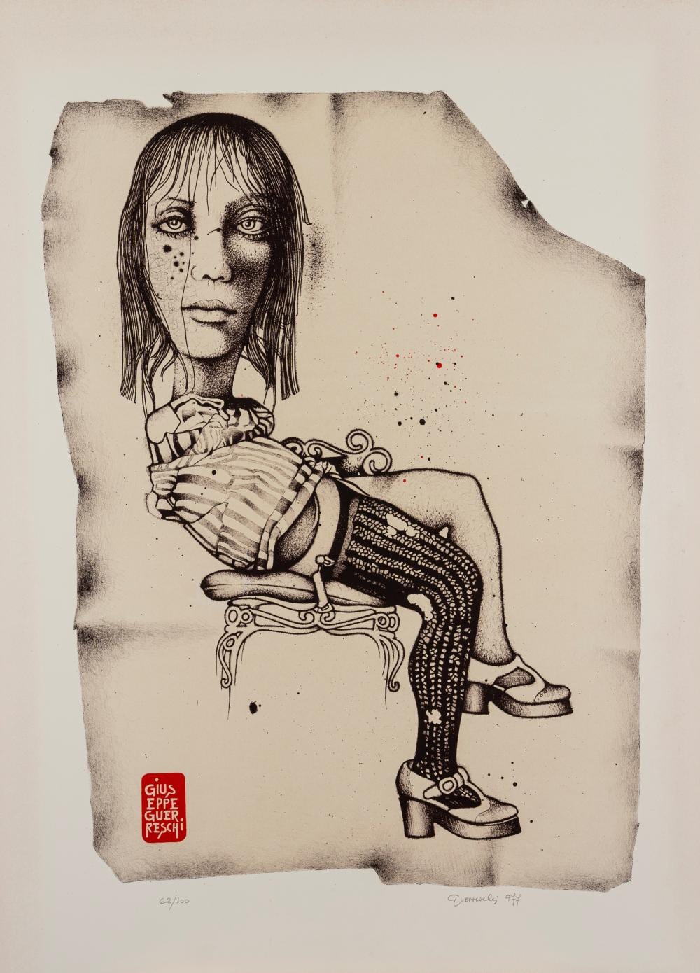 giuseppe guerreschi milano 1929 nizza 1985 seated woman 1977 · Finarte · 2025-12-02 Giuseppe Guerreschi comparable auction result: giuseppe guerreschi milano 1929 nizza 1985 seated woman 1977