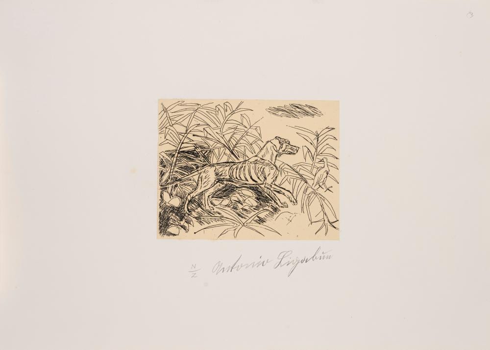 Antonio Ligabue comparable auction result: antonio ligabue zurigo 1899 gualtieri 1965 cane da caccia 1983