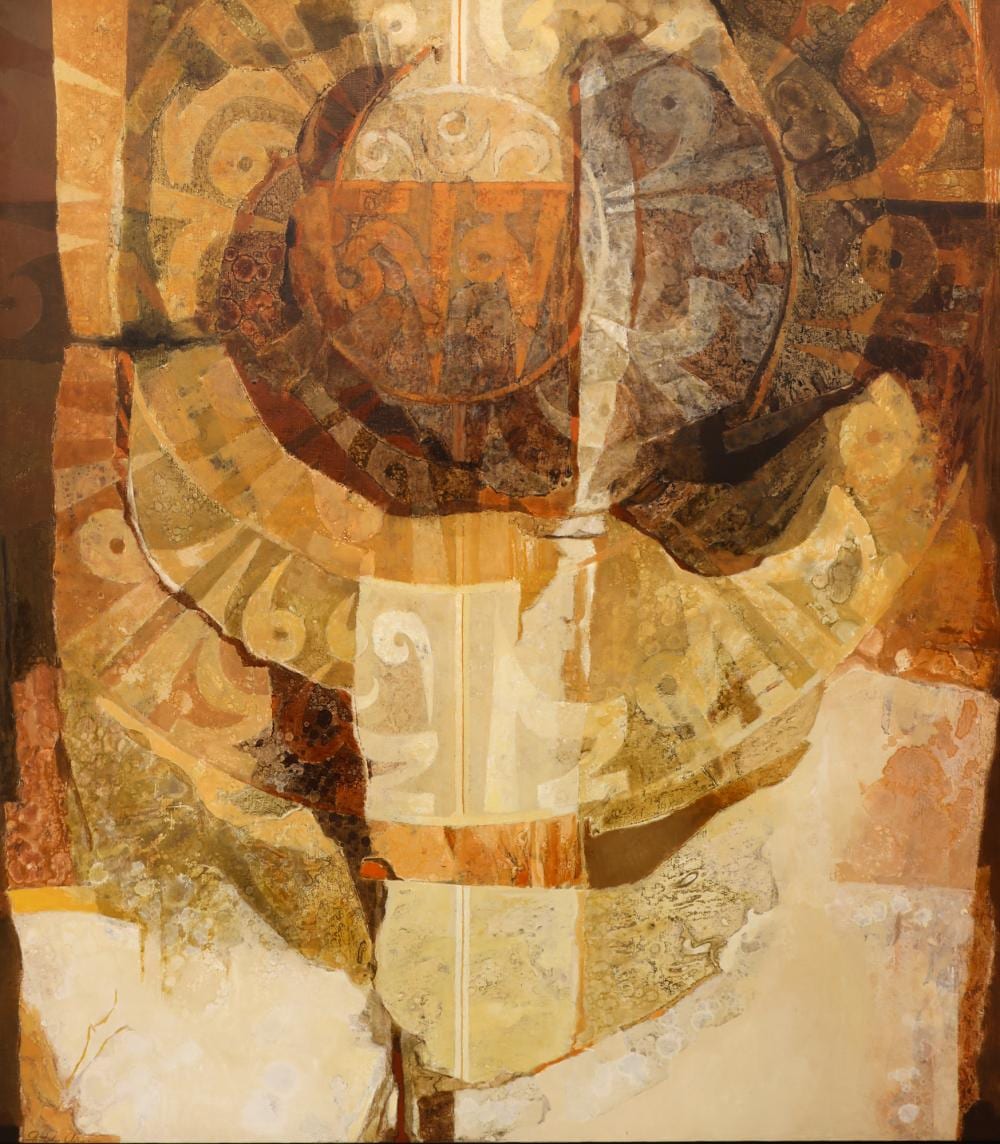 Kathleen Adkison comparable auction result: kathleen gemberling adkison time script 1982 oil on canvas
