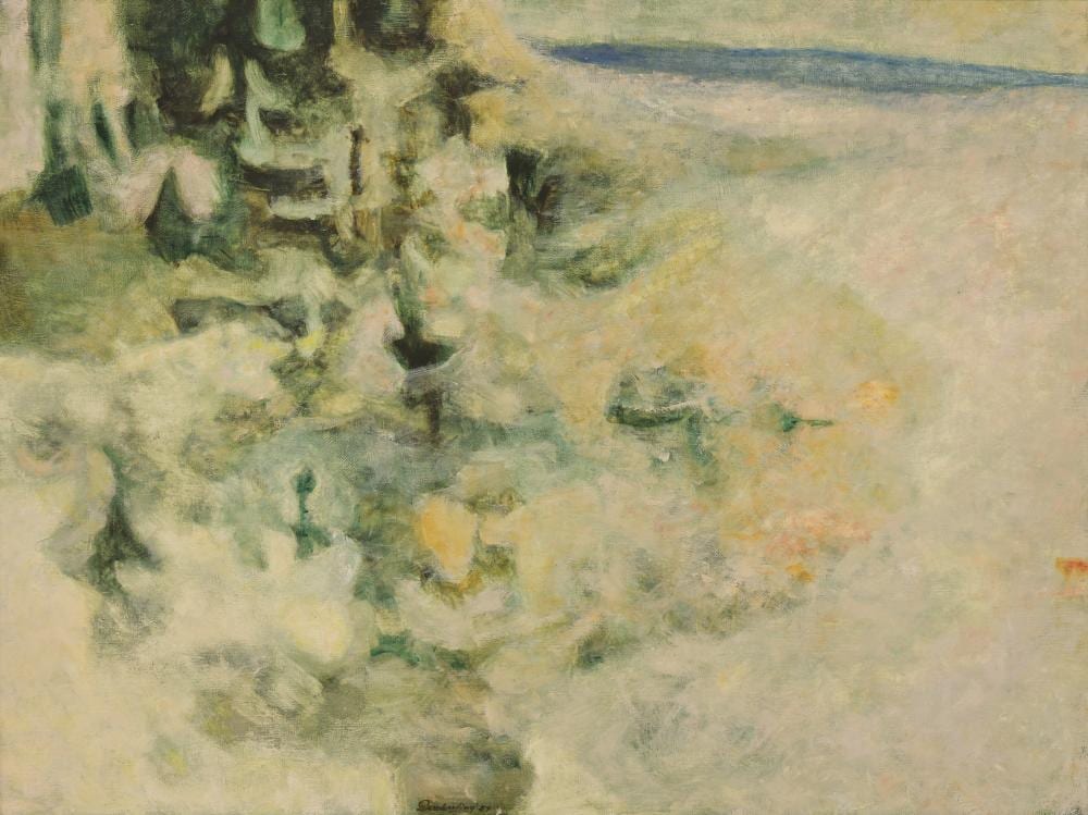 Kathleen Adkison comparable auction result: kathleen gemberling adkison sand tide 1957 oil on canvas
