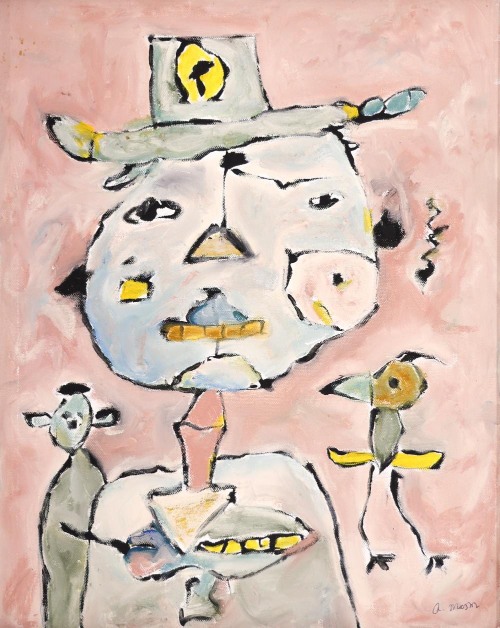 Alden Mason comparable auction result: alden mason cowboy bird 2006 acrylic on canvas