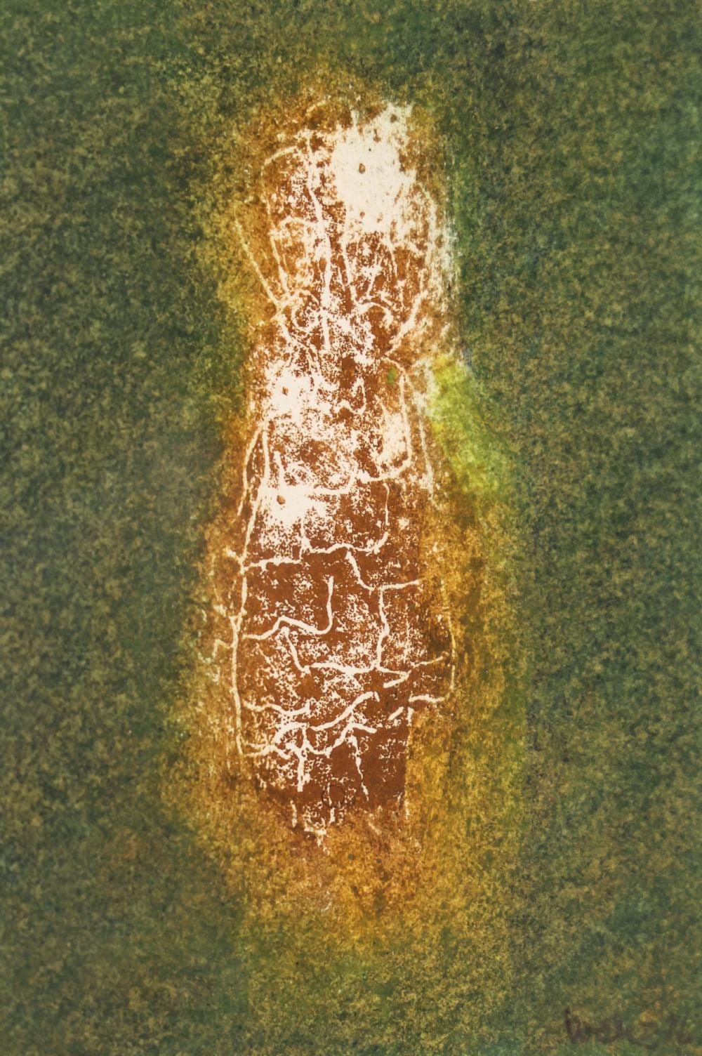 Wesley Wehr comparable auction result: wesley wehr totem figure 1976 mixed media monotype on paper