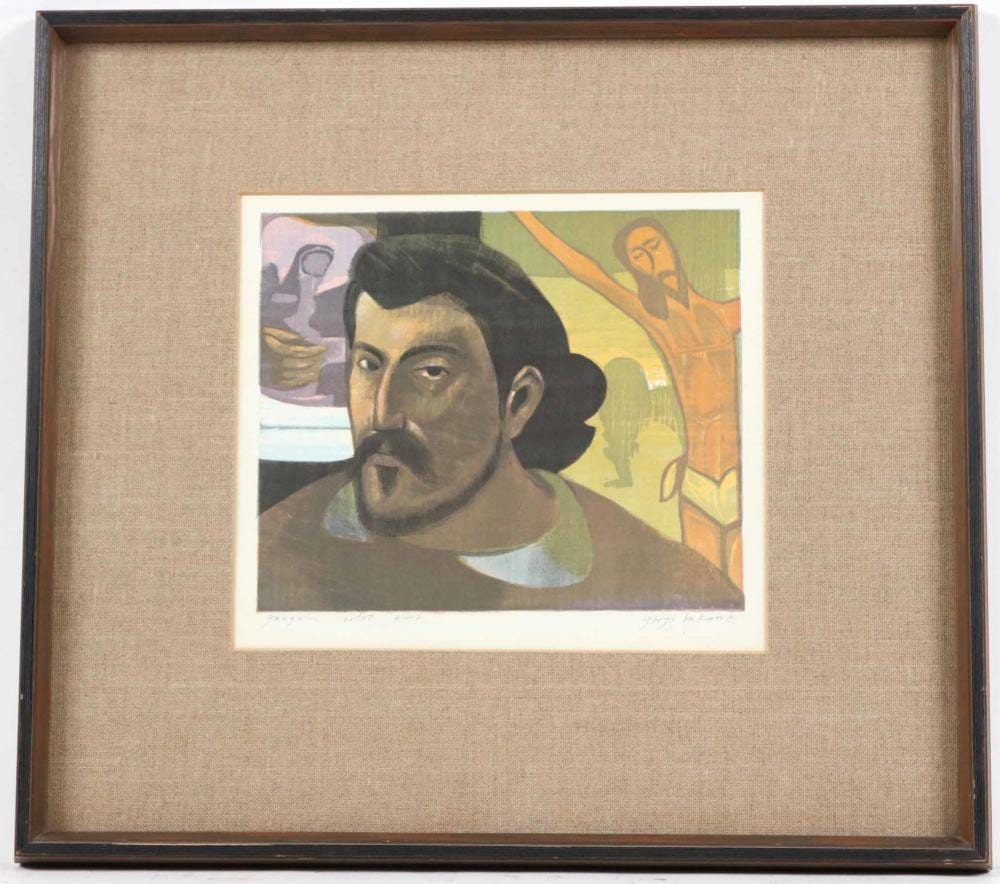 George Lockwood comparable auction result: george lockwood lithograph gauguin self portrait