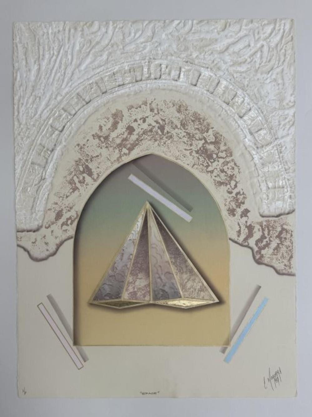 Luis Mazorra comparable auction result: luis mazorra b 20th century etching collage