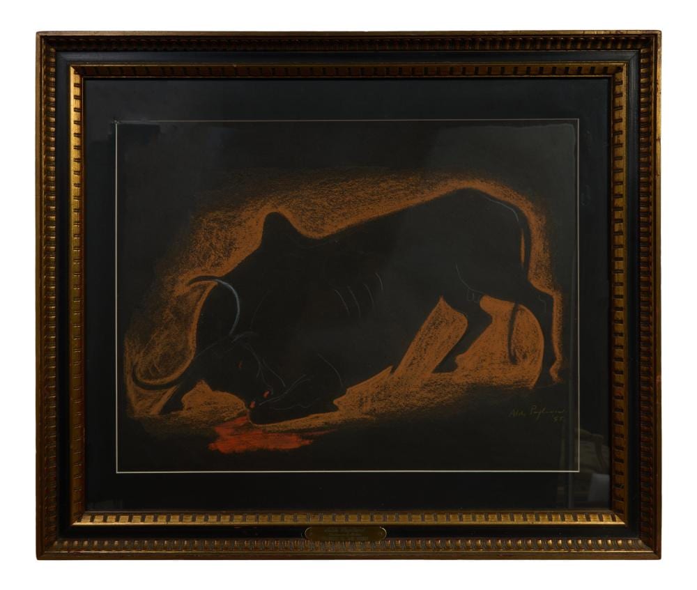 Aldo Pagliacci comparable auction result: aldo pagliacci italian 1912 1991 corrido de los toros 1955 sight h 15 1 4 in w 20 in framed h 22 3 8 in w 26 1 4 in