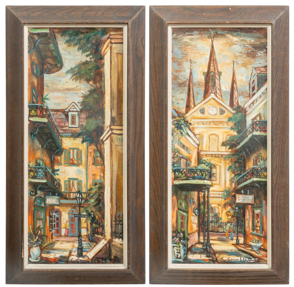 george grunblatt american new orleans 1923 2008 pair of pirates alley french quarter scenes 1973 h 24 in w 10 in framed h 28 in w 14 in 2 pcs · Crescent City Auction Gallery · 2025-12-05 George Grunblatt comparable auction result: george grunblatt american new orleans 1923 2008 pair of pirates alley french quarter scenes 1973 h 24 in w 10 in framed h 28 in w 14 in 2 pcs
