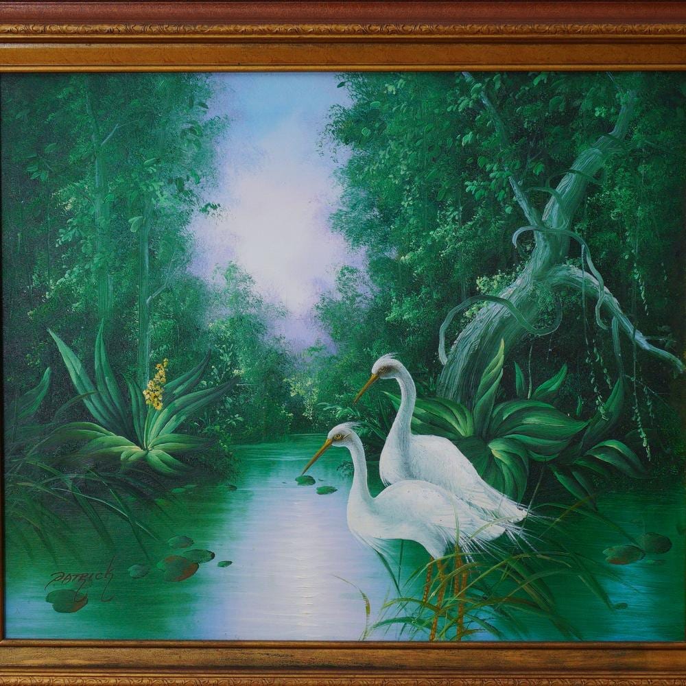 Jerome (1874) Connor comparable auction result: patrick oil on canvas painting egrets in florida wetland signed