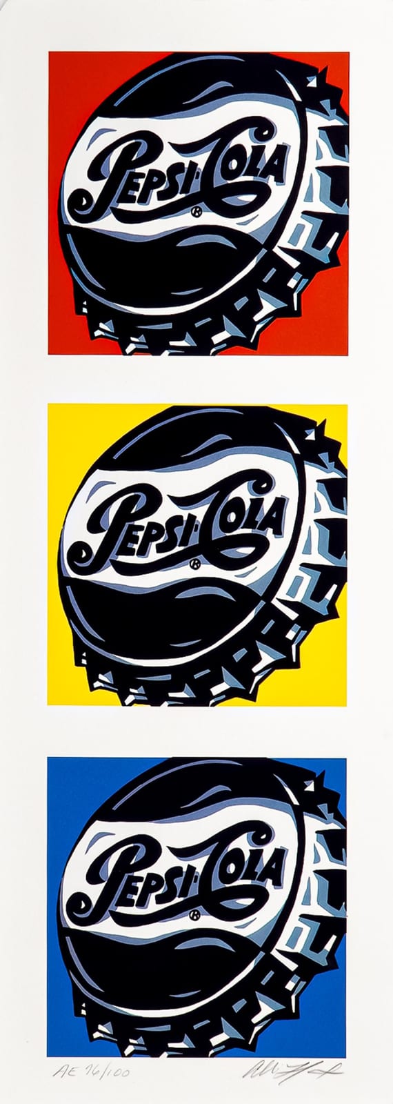 Allison Lefcort comparable auction result: allison lefcort artist proof lithograph pepsi cola bottle cap signed