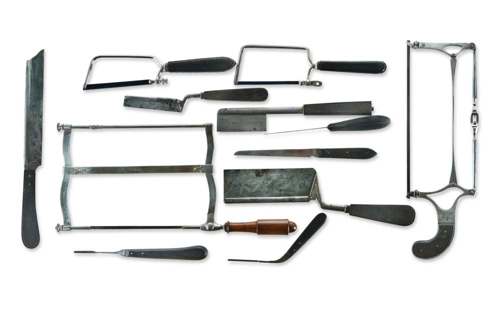 11 Various 19th C Amputation Saws sold by Davidson Auctions, lot 2100 — auction record photograph