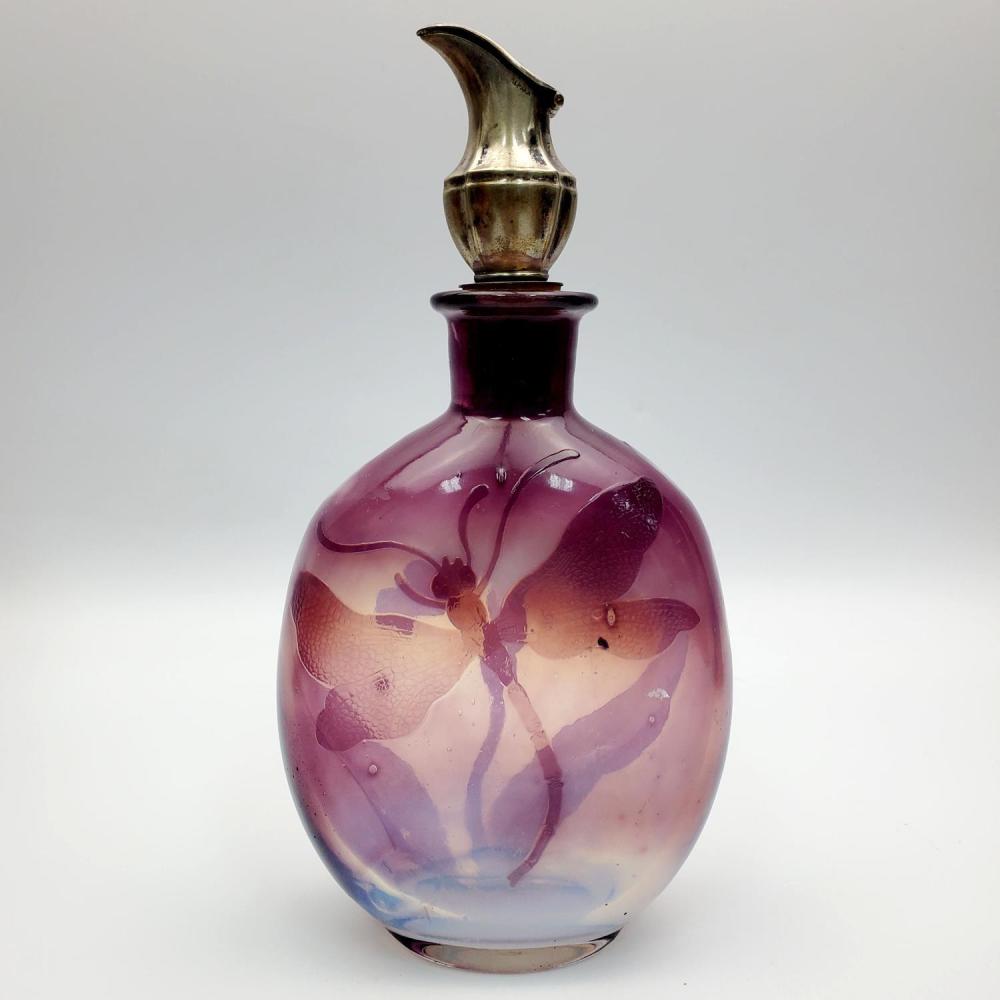 Auction comp thumbnail for Rare Early Daum Nancy French Cameo Glass Bottle (World Auction Gallery, Lot 201)