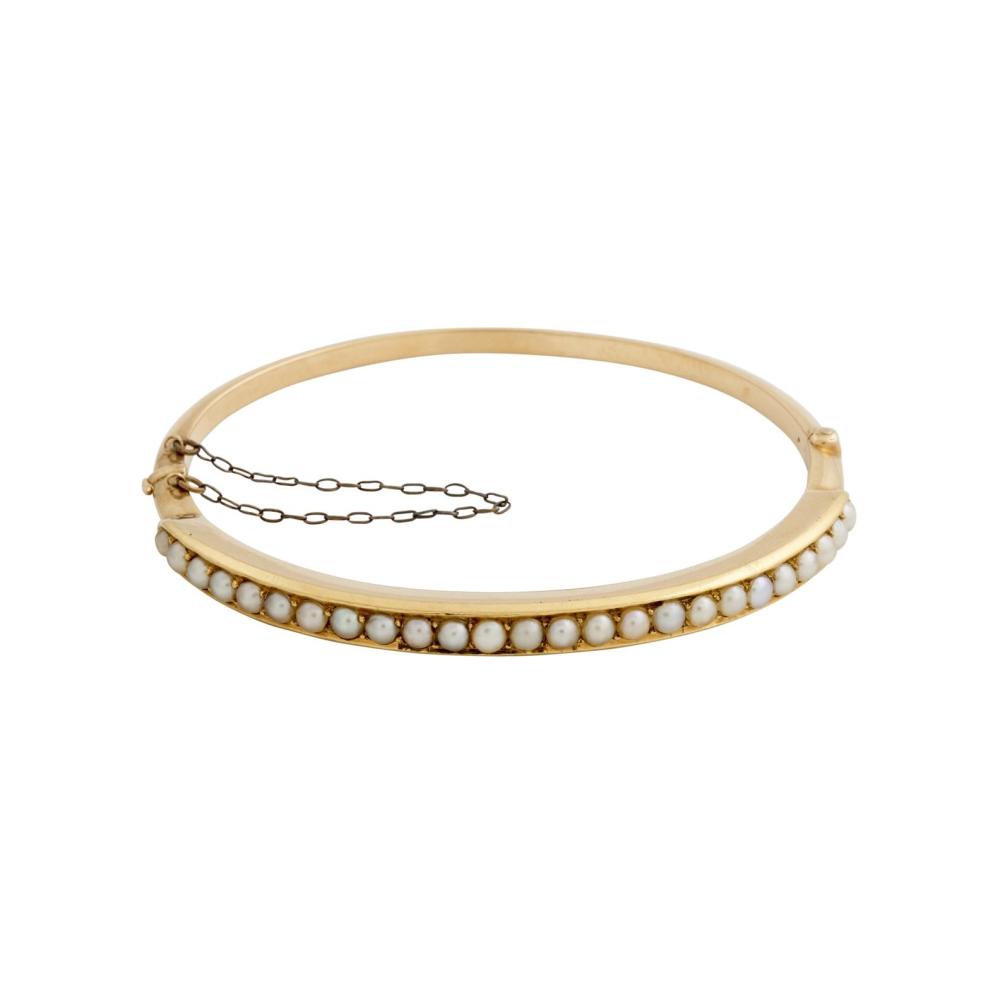 ANTIQUE SEED PEARL BANGLE sold by Leonard Joel, lot 44 — auction record photograph