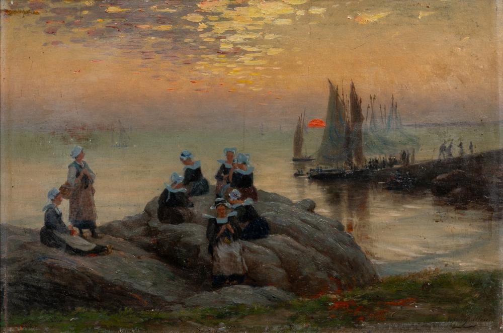 Alfred Guillou comparable auction result: alfred guillou concarneau 1844 paris 1926 evening in brittany
