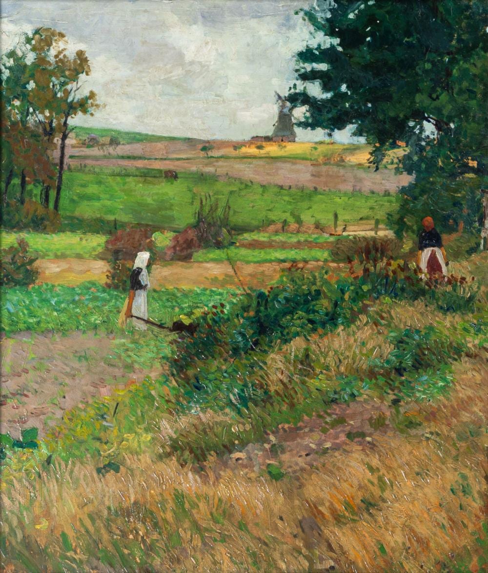 Franz Nölken comparable auction result: franz n lken hamburg 1884 la capelle 1918 women working the fields