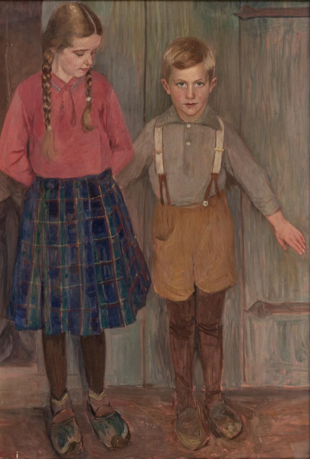 Fritz Mackensen comparable auction result: fritz mackensen braunschweig 1866 worpswede 1953 two children from three generations
