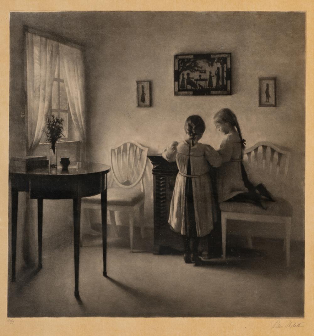 Peter Ilstedt comparable auction result: peter ilsted saksk bing 1861 kopenhagen 1933 two playing girls