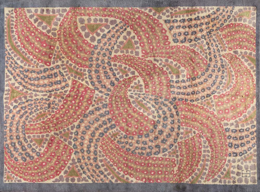 Émile Gaudissard comparable auction result: emile gaudissard 1872 1956 important tapis en laine d cor g om trique stylis polychrome