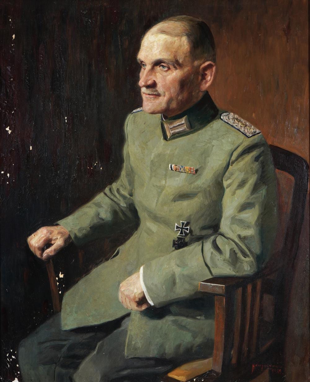 hans lietzmann 1872 1955 portrait of lieutenant colonel zennig in uniform from 1919 · Antikauktion Krefeld · 2025-12-06 Hans Lietzmann comparable auction result: hans lietzmann 1872 1955 portrait of lieutenant colonel zennig in uniform from 1919
