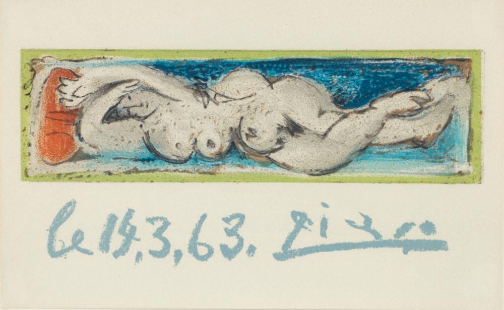 Pablo Picasso Femme Nue Couchee Lithograph sold by Concept Art Gallery, lot 186 — auction record photograph