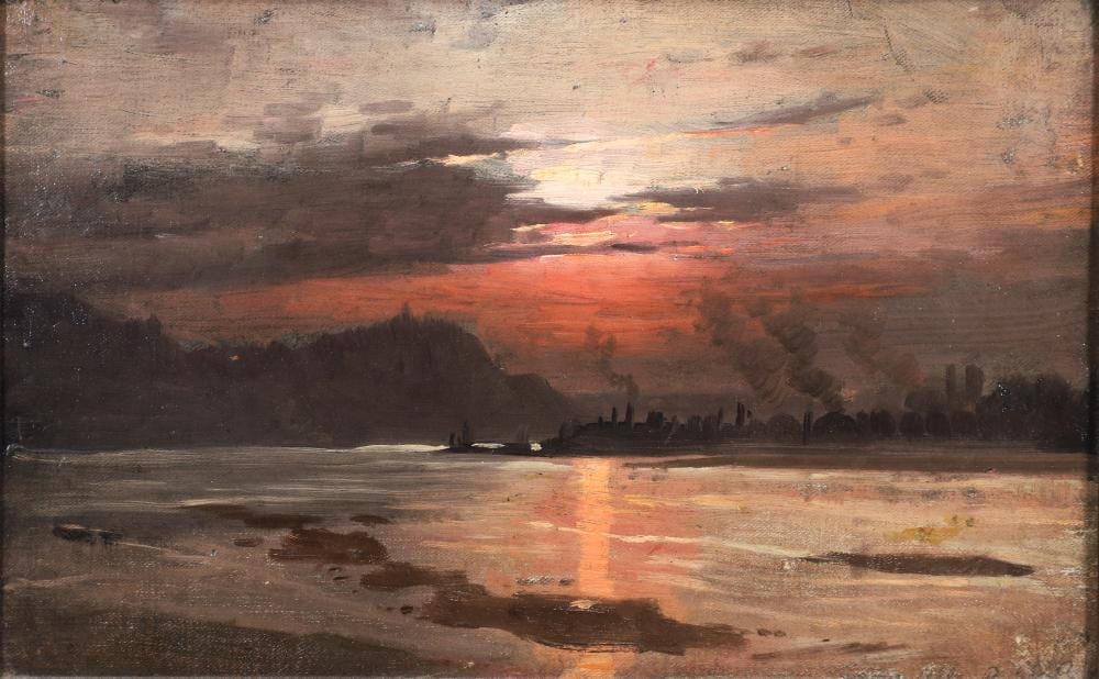Martin Leisser comparable auction result: martin leisser oil industrial sunset of the river