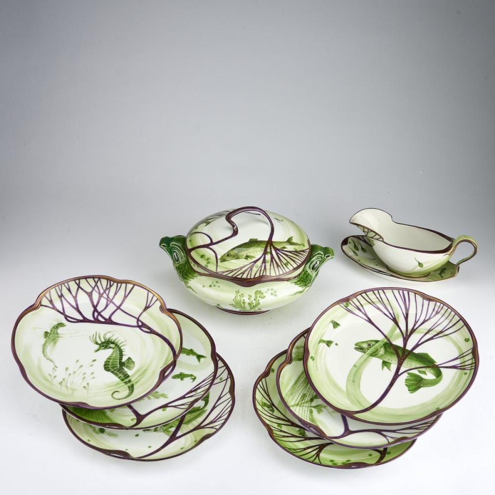 Hermann Gradl comparable auction result: hermann gradl eight pieces from the fish service modern 1899