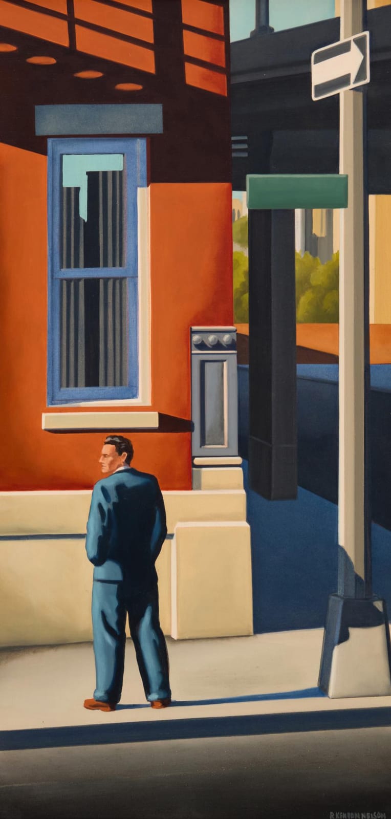 R. Kenton Nelson comparable auction result: r kenton nelson b 1954 man on a street corner
