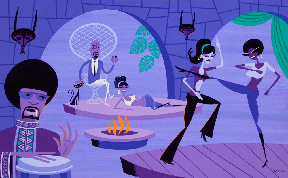 Josh Agle comparable auction result: josh agle aka shag b 1962 into his dark heart 2003