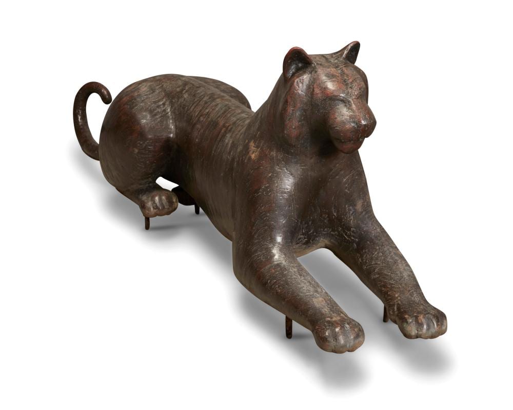 Gwynn Murrill comparable auction result: gwynn murrill b 1942 recumbent tiger
