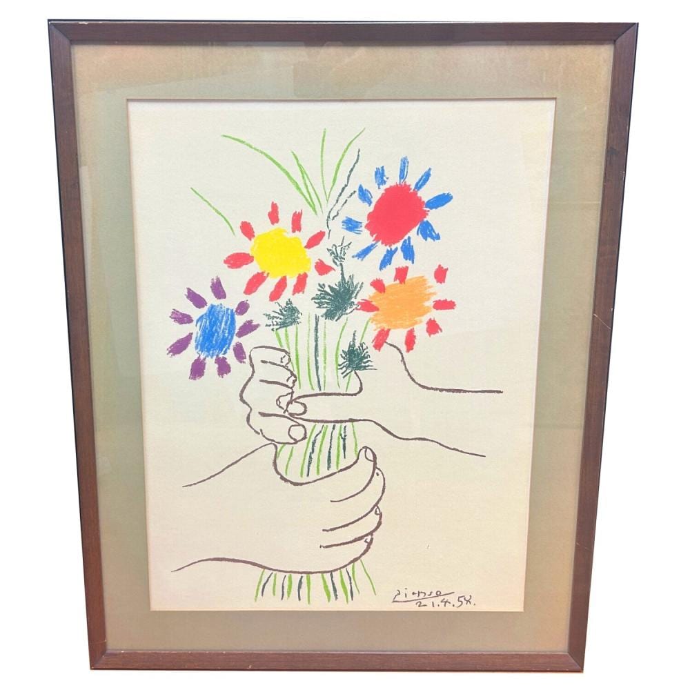 After Pablo Picasso 1950s Print "Bouquet of Peace" sold by World Auction Gallery, lot 90 — auction record photograph