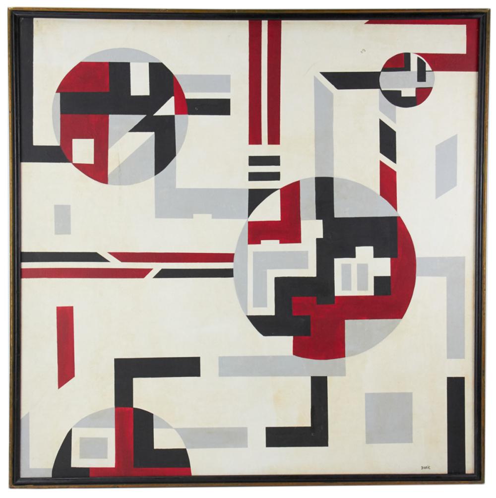 Sandú Darié comparable auction result: sandu darie geometric shapes oil on canvas