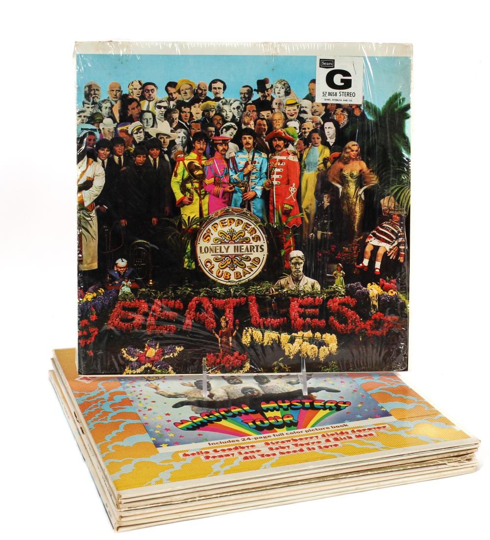 Six Vintage Beatles Vinyl Records, 1965-1968 sold by Hoch LTD., lot 218 — auction record photograph
