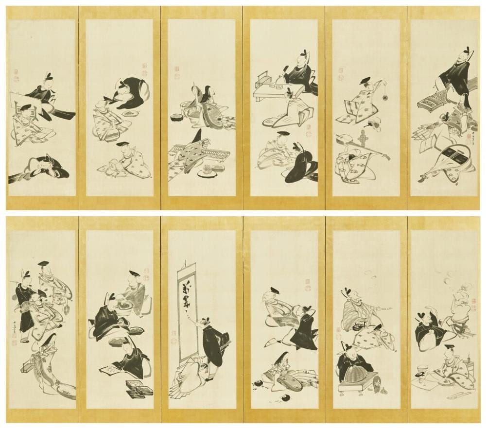 Ito Jakuchu comparable auction result: ito jakuchu 1716 1800 the thirty six poetic immortals sanjurokkasen zu edo period late 18th century 18
