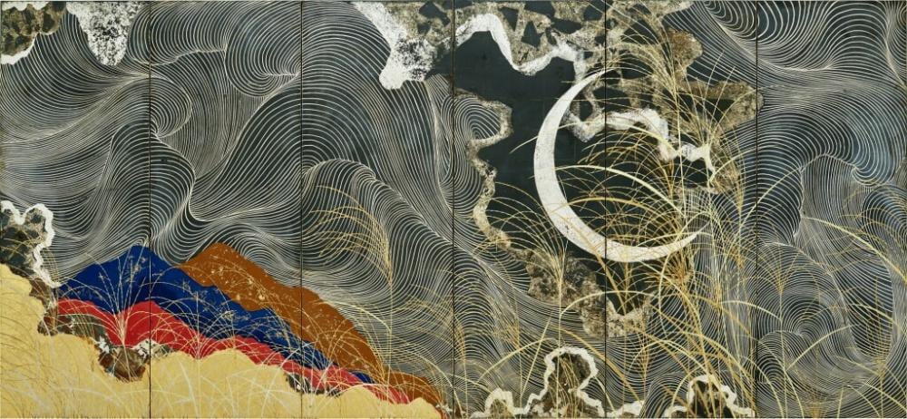 Kayama Matazo (1927-2004), Crescent Moon (Hatsuzuki), Showa period, 20th century | 加山又造　初月屏風　昭和42年（1967年） comparable sale