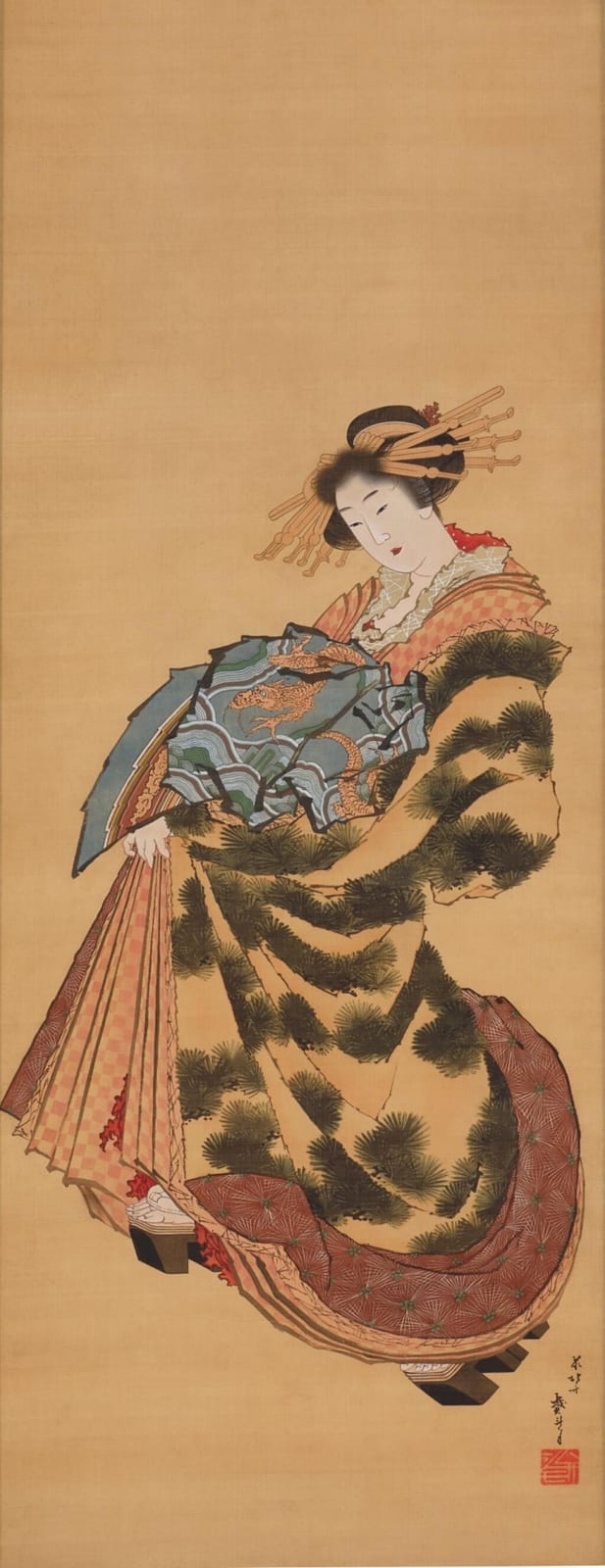 Katsushika Hokusai (1760-1849), High-ranking Courtesan (Keisei), Edo period, early 19th century | 葛飾北斎　傾城図　江戸時代後期　19世紀初頭 comparable sale