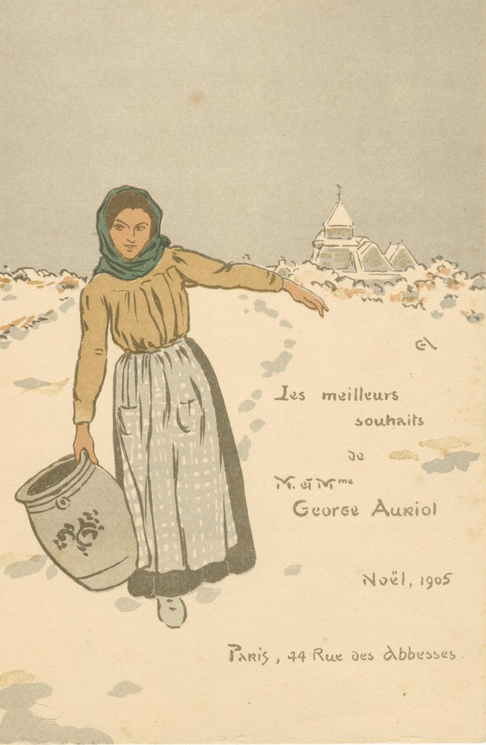 Georges Auriol comparable auction result: georges auriol carte de voeux 1905