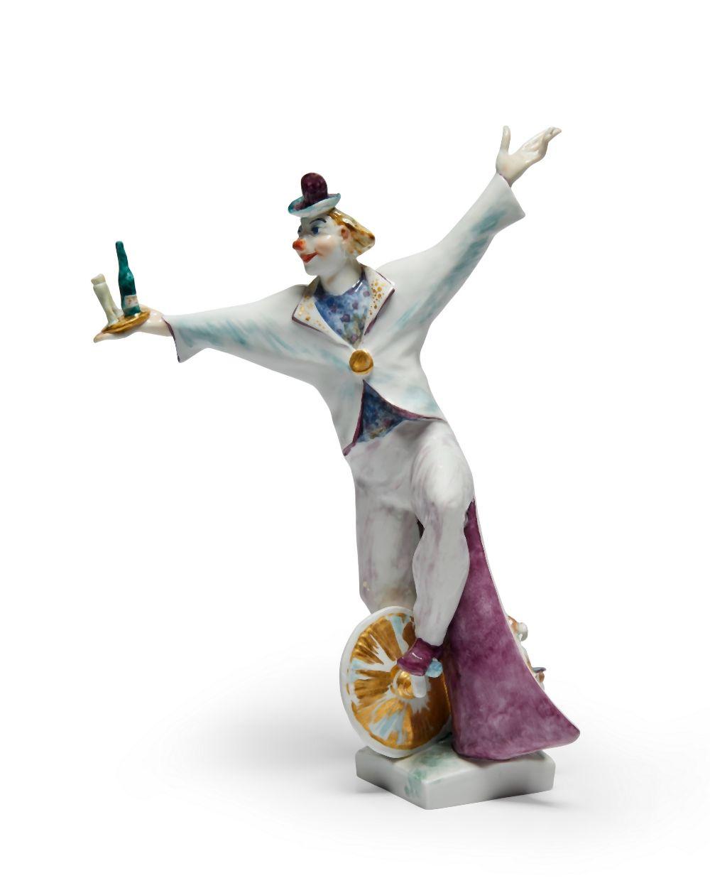 Peder Severin Kroeyer comparable auction result: a meissen porcelain figure of a juggler on a unicycle after the model by p