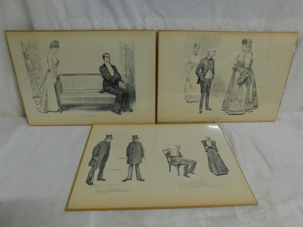 Charles Dana Gibson comparable auction result: 3 charles dana gibson prints