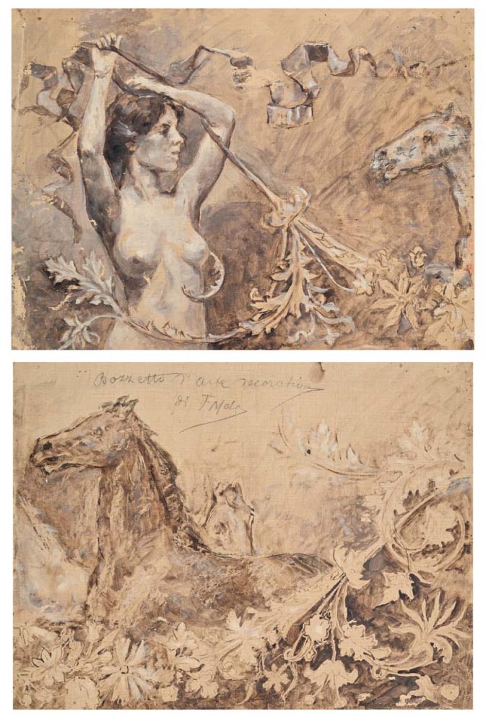 Filippo Mola comparable auction result: filippo mola civitavecchia 1849 rome 1918 decorative art sketch