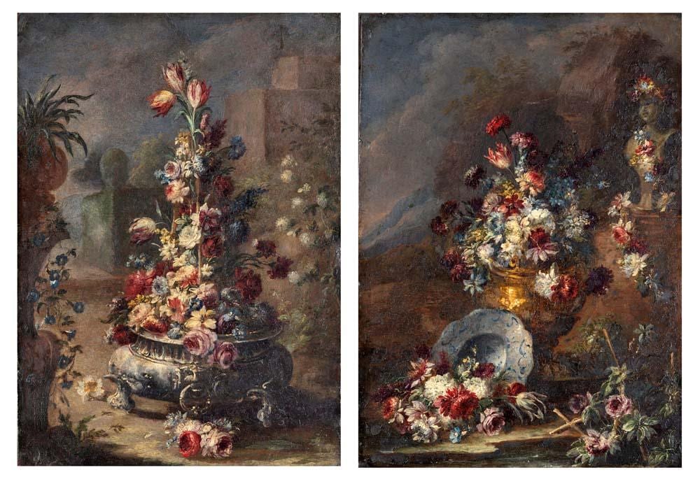 Gasparo Lopez comparable auction result: gasparo lopez naples 1637 florence or venice 0 still life pendant with vases of flowers