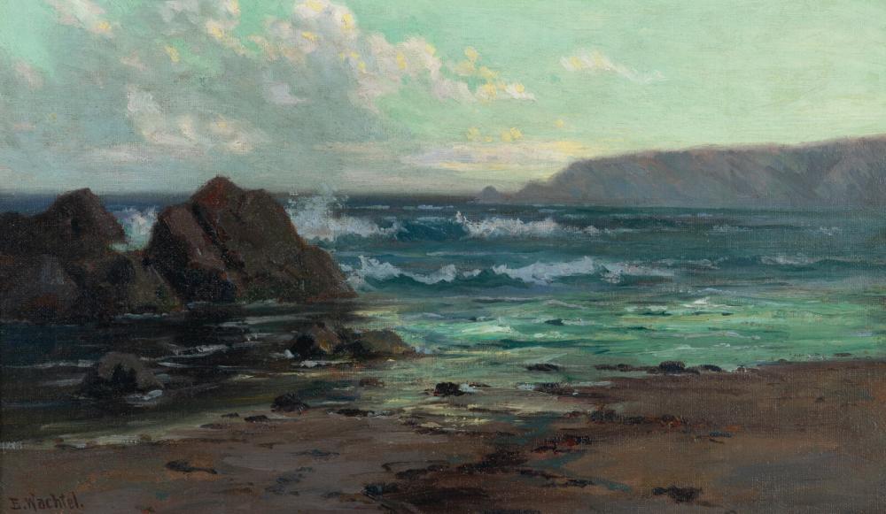 Elmer Wachtel comparable auction result: elmer wachtel american 1864 1929 across the bay with california foothills a double sided work