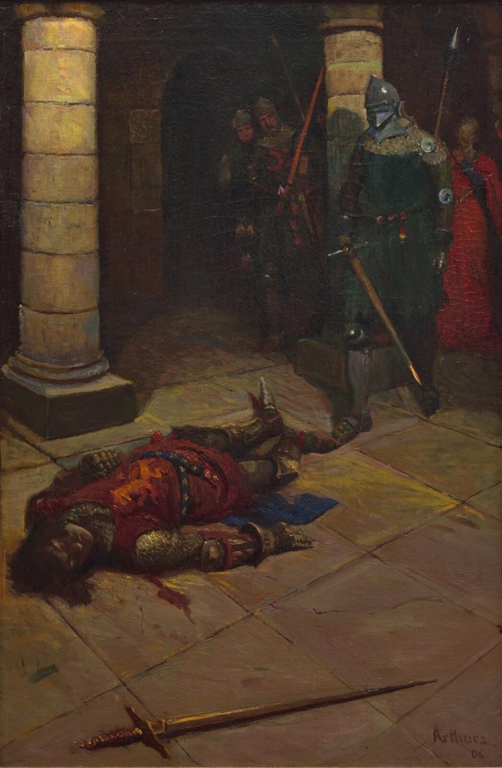 Stanley Massey Arthurs comparable auction result: stanley massey arthurs american 1877 1950 the death of mordred 1906