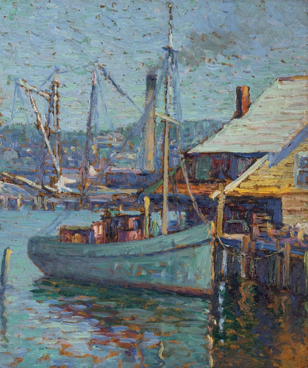 Harriet Randall Lumis comparable auction result: harriet randall lumis american 1870 1953 old fish house glouchester c 1920