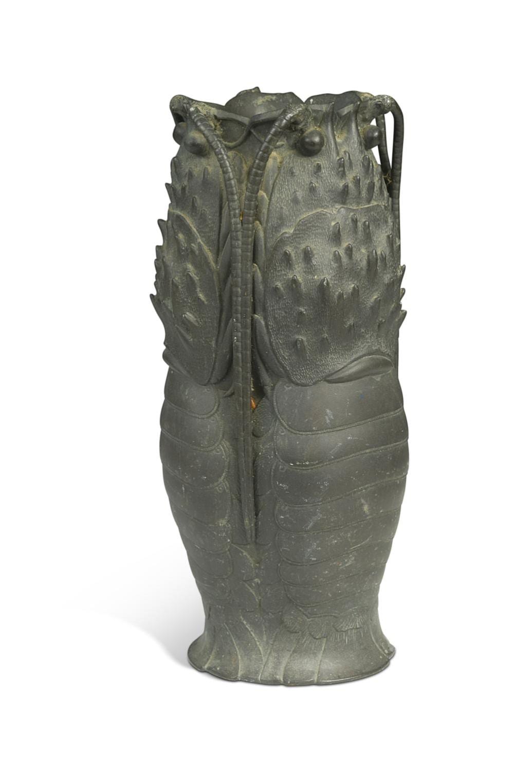 A Japanese bronze vase, Meiji period, sold by Cheffins, lot 37 — auction record photograph