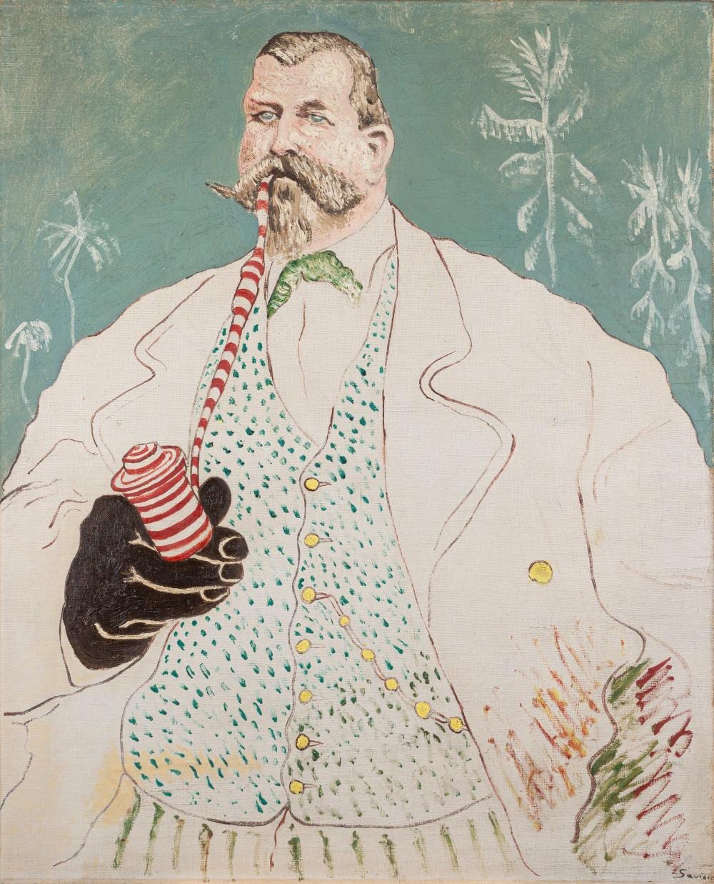 Alberto Savinio comparable auction result: alberto savinio atene 1891 roma 1952 uomo con la pipa 1926 27